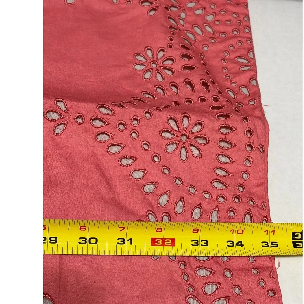 Anthology Coral Pink Eyelet King Pillowcases Set of 2 Cotton Embroidered Boho